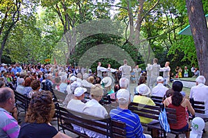 Senior people outdoor event audience,Bulgaria