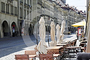 Outdoor seating restaurant on a sidewalk