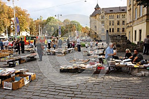 Outdoor second-hand book market