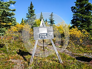 Outdoor Sign on Walking Trail in Alaska