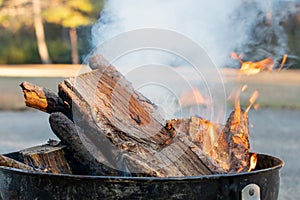 Outdoor Smokey Fire Pit Background