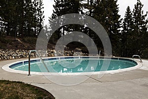 Outdoor Spa Pool  With Pine Trees Northern California