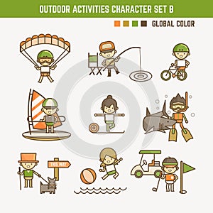 Outdoor sport character set