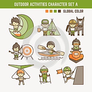 Outdoor sport character set
