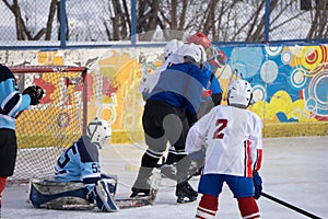 Outdoor stadium-Winter Classic ice hockey game .