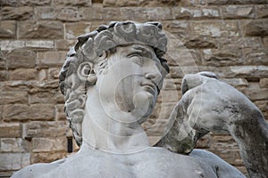 Outdoor statue in the Piazza della Signoria, Loggia dei Lanzi, Florence.