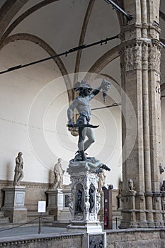 Outdoor statue in the Piazza della Signoria, Loggia dei Lanzi, Florence. photo