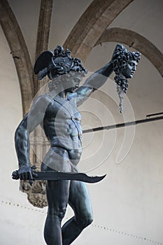 Outdoor statue in the Piazza della Signoria, Loggia dei Lanzi, Florence. photo
