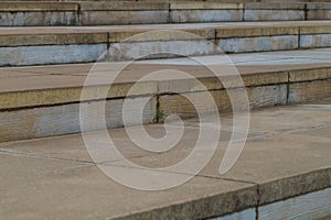 The outdoor steps are made of large stone slabs with irregularities to prevent slipping in the rain. Pedestrian Descent photo