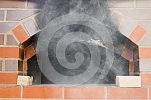 Outdoor Stone Oven with Smoke