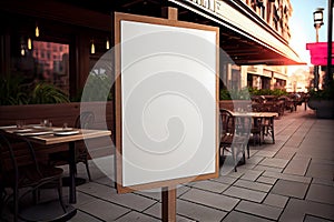 Outdoor store banner signage mockup - signboard for shop, store, restaurant in urban ambient