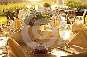 Outdoor table setting