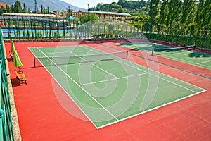 Outdoor tennis court photo