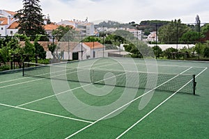 Outdoor tennis court in portuguese city