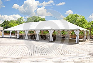 Outdoor tent for weddings or other festivity photo