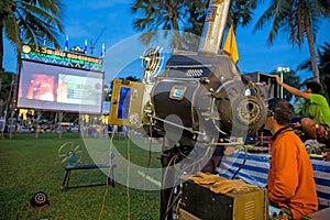 Outdoor theater in thailand, focus selective