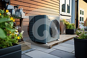 Outdoor unit of air source heat pump photo