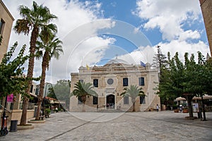 Outdoor view of the Agios Titos Church in the Center of Heraklion on Crete island, Greece