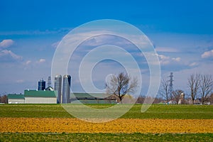 Outdoor view of Amish country farm barn field agriculture in Lancaster photo