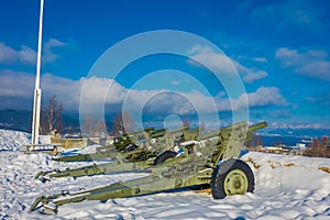 Outdoor view of antiaircraft gun in Trondheim