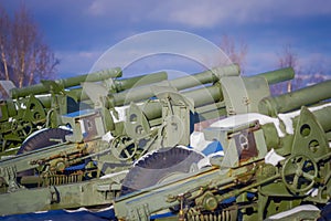 Outdoor view of antiaircraft gun in Trondheim