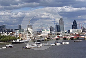 Outdoor view, Blackfriars Bridge, River Thames, UK