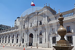 Outdoor view of the La Moneda Palace in Santiago, Chile photo