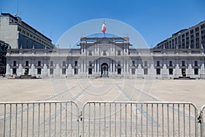 Outdoor view of the La Moneda Palace in Santiago, Chile photo