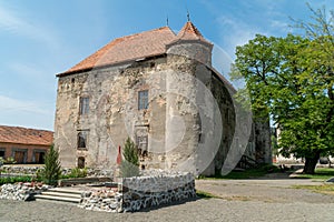 Outdoor view of Saint MiklÃ³s castle in Chynadiyovo, Zakarpattya region, Ukraine