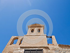 Outdoor view of Transito synagogue housing Sefardi museum in Jewish quarter of Toledo, Castile La Mancha, Spain.