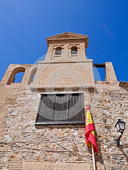 Outdoor view of Transito synagogue housing Sefardi museum in Jewish quarter of Toledo, Castile La Mancha, Spain. photo