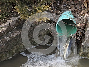 Outdoor water drainage pipe photo