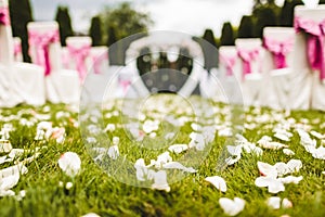 Outdoor wedding aisle at a destination wedding