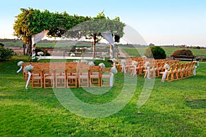 Outdoor wedding ceremony canopy