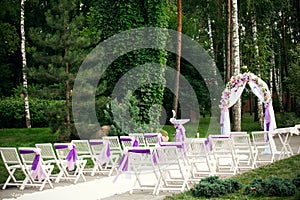 Outdoor wedding ceremony decoration