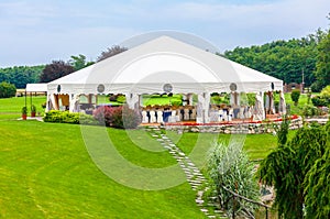 Outdoor wedding reception