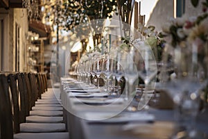 Outdoor wedding reception