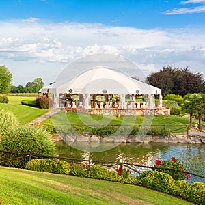 Outdoor wedding reception