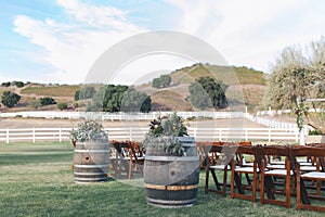 Outdoor winery wedding venue, ceremony