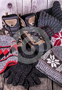 Outdoor winter shoes wool sweaters