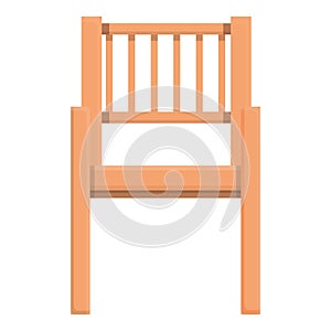 Outdoor wood chair icon cartoon vector. Wooden furniture