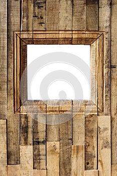 Outdoor wood photo booth with copy space