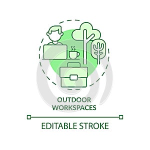 Outdoor workspaces green concept icon