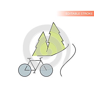 Outdoors biking line vector icon