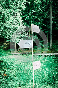 Outdoors Indie Wedding Hand Written Direction Signs