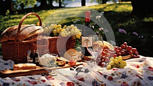 outdoors picnic wine