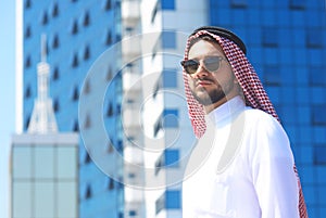 Outdoors portrait of an arabian man