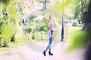 Outdoors portrait of beautiful young girl.