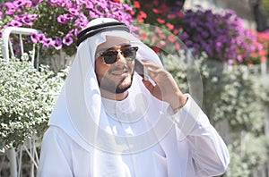 Outdoors portrait of a handsome arabian man