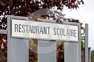 Restaurant scolaire sign photo